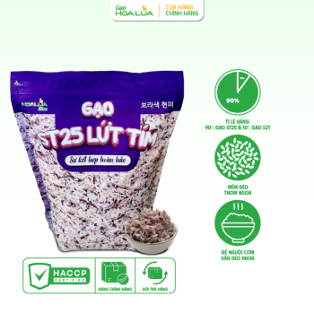 GẠO ST25 LỨT TÍM DẺO MỀM, THƠM NGON, GIÀU DINH DƯỠNG (Túi 2Kg)